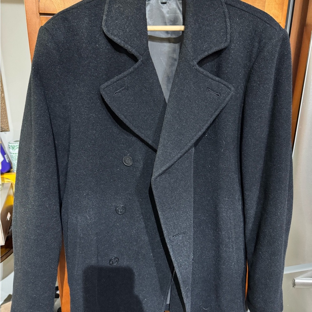 Kenneth Cole Men's Black Pea Coat